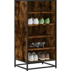 vidaXL skostativ 48x38x97,5 cm konstrueret træ røget egetræsfarve