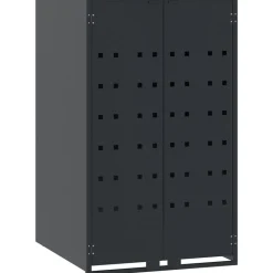 vidaXL skraldespandsskjuler 207x79x117 cm 3 rum stål antracit