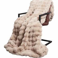 vidaXL Skridsikker tæppe / køkkenklud af kunstig kaninpels Olite Beige