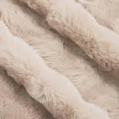 vidaXL Skridsikker tæppe / køkkenklud af kunstig kaninpels Olite Beige