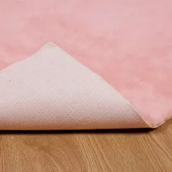 vidaXL Skridsikker tæppe af kunstig kaninpels OLITE Lyserød Polyester
