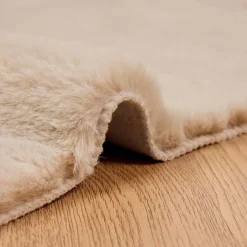 vidaXL Skridsikker tæppe af kunstig kaninpels OLITE Gråbrun Polyester