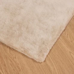 vidaXL Skridsikker tæppe af kunstig kaninpels OLITE Gråbrun Polyester