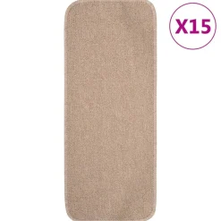vidaXL skridsikre trappemåtter 15 stk. 60x25 cm rektangulær beige