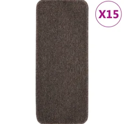 vidaXL skridsikre trappemåtter 15 stk. 60x25 cm rektangulær brun