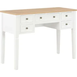 vidaXL skrivebord 109,5 x 45 x 77,5 cm træ hvid