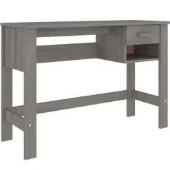 vidaXL skrivebord HAMAR 110x40x75 cm massivt fyrretræ lysegrå