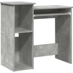 vidaXL skrivebord m. hylder 84x40x78 cm konstrueret træ betongrå