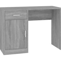 vidaXL skrivebord med skab 100x40x73 cm konstrueret træ grå sonoma-eg