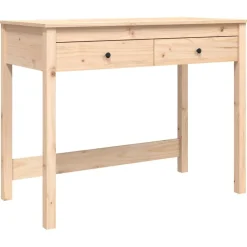 vidaXL skrivebord med skuffer 100x50x78 cm massivt fyrretræ