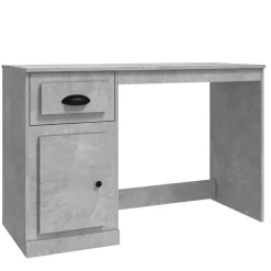 vidaXL skrivebord med skuffe 115x50x75 cm konstrueret træ betongrå