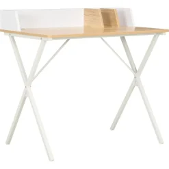 vidaXL skrivebord 80x50x84 cm hvid og naturfarvet