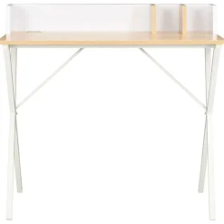 vidaXL skrivebord 80x50x84 cm hvid og naturfarvet