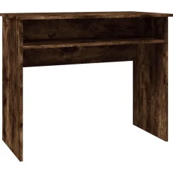 vidaXL skrivebord 90x50x74 cm konstrueret træ røget egetræsfarve