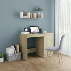 vidaXL skrivebord 100x50x76 cm konstrueret træ sonoma-eg