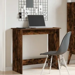 vidaXL skrivebord 80x40x75 cm konstrueret træ røget egetræsfarve