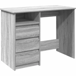vidaXL skrivebord 102x50x75 cm konstrueret træ grå sonoma-eg