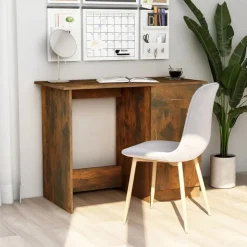 vidaXL skrivebord 100x50x76 cm konstrueret træ røget egetræsfarve