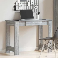 vidaXL skrivebord 100x45x75 cm konstrueret træ grå sonoma-eg