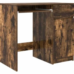 vidaXL skrivebord 86x49x76 cm konstrueret træ røget egetræsfarve