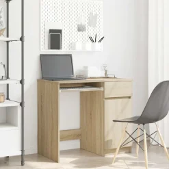 vidaXL skrivebord 86x49x76 cm konstrueret træ sonoma-eg