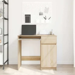 vidaXL skrivebord 86x49x76 cm konstrueret træ sonoma-eg