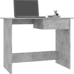 vidaXL skrivebord 100x50x76 cm konstrueret træ betongrå
