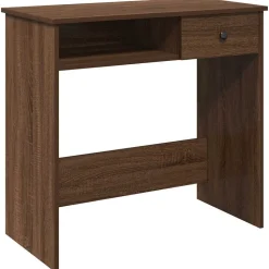 vidaXL skrivebord 80x40x75 cm konstrueret træ brun egetræsfarve