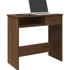 vidaXL skrivebord 80x40x75 cm konstrueret træ brun egetræsfarve