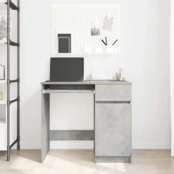 vidaXL skrivebord 86x49x76 cm konstrueret træ betongrå