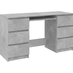 vidaXL skrivebord 140x50x77 cm konstrueret træ betongrå