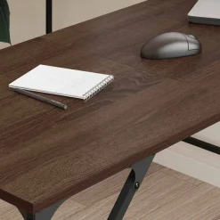 vidaXL skrivebord 149x149x75 cm konstrueret træ brun egetræsfarve