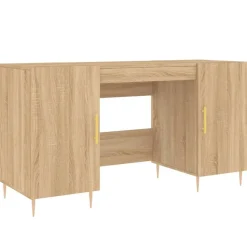 vidaXL skrivebord 140x50x75 cm konstrueret træ sonoma-eg