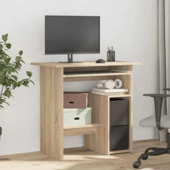 vidaXL skrivebord 80x45x74 cm konstrueret træ sonoma-eg