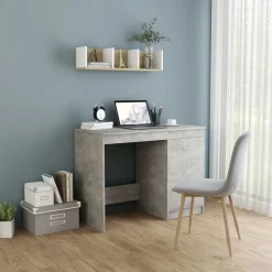 vidaXL skrivebord 100x50x76 cm konstrueret træ betongrå