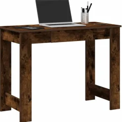 vidaXL skrivebord 100x45x75 cm konstrueret træ røget egetræsfarve