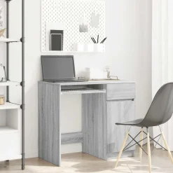 vidaXL skrivebord 86x49x76 cm konstrueret træ grå sonoma-eg