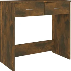 vidaXL skrivebord 80x40x75 cm konstrueret træ røget egetræsfarve