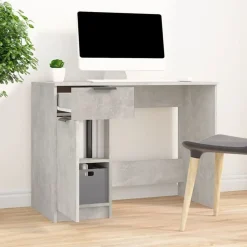 vidaXL skrivebord 100x50x75 cm konstrueret træ betongrå