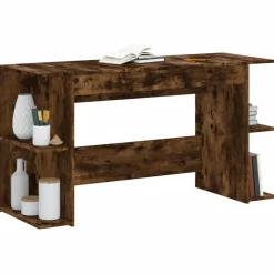 vidaXL skrivebord 140x50x75 cm konstrueret træ røget egetræsfarve