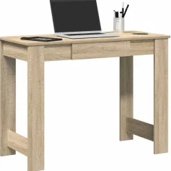 vidaXL skrivebord 100x45x75 cm konstrueret træ sonoma-eg