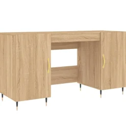 vidaXL skrivebord 140x50x75 cm konstrueret træ sonoma-eg
