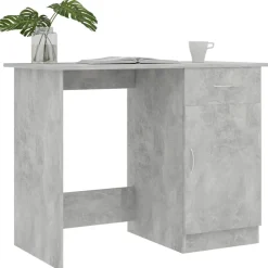 vidaXL skrivebord 100x50x76 cm konstrueret træ betongrå