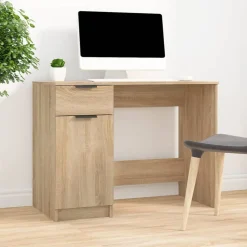vidaXL skrivebord 100x50x75 cm konstrueret træ sonoma-eg