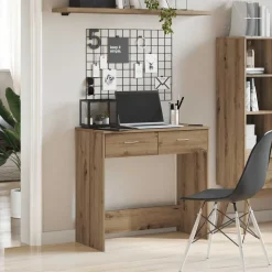 vidaXL skrivebord 80x40x75 cm konstrueret træ kunsteg