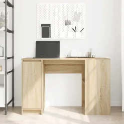 vidaXL skrivebord 120x42x76 cm konstrueret træ sonoma-eg
