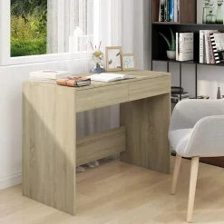 vidaXL skrivebord 101x50x76,5 cm konstrueret træ sonoma-eg