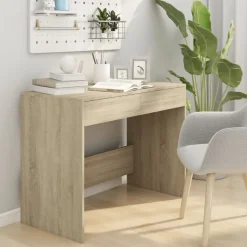 vidaXL skrivebord 101x50x76,5 cm konstrueret træ sonoma-eg