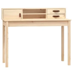 vidaXL skrivebord 110x50x93 cm massivt træ fyrretræ