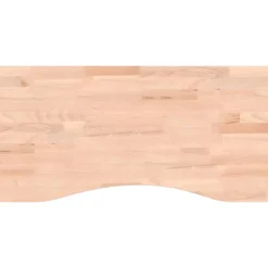 vidaXL skrivebordsplade 80x(36-40)x2,5 cm massivt bøgetræ